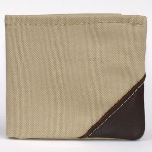 Men’s Wallet bifold army green with genuine leather corners